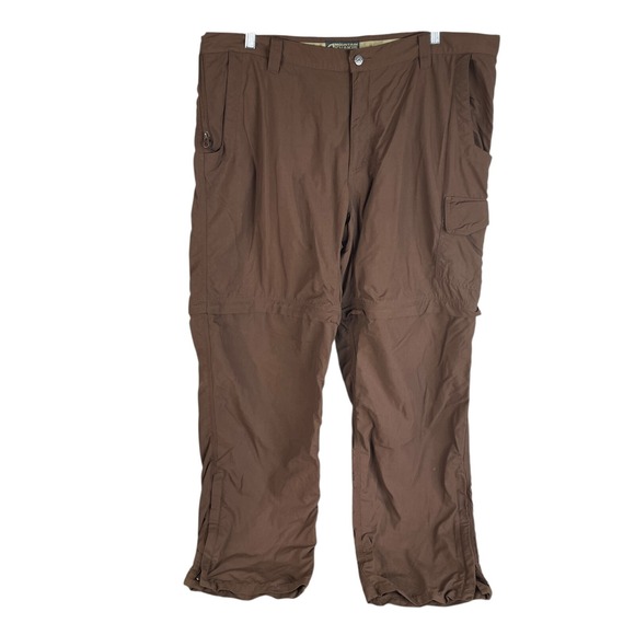 Mountain Khakis Mens Convertible Cargo‎ Hiking Pants 42x34 Brown Nylon Outdoor - Picture 1 of 5